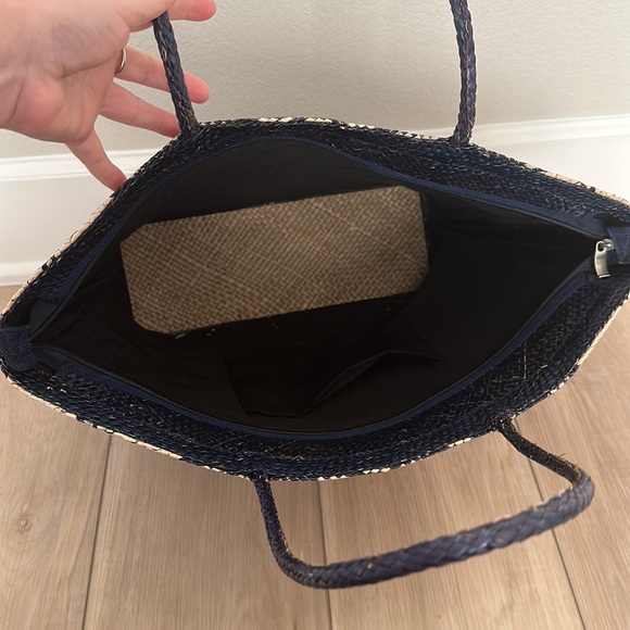 EUC Wicker Woven Straw Purse Handbag Beach Tote Bag - Picture 9 of 13